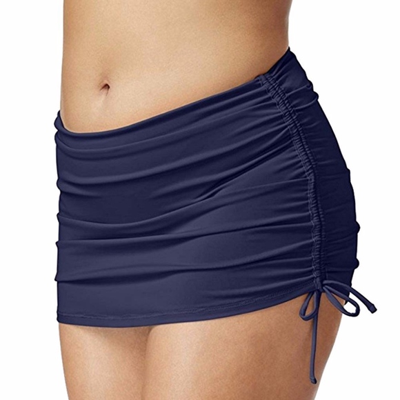 navy blue swim skirt plus size